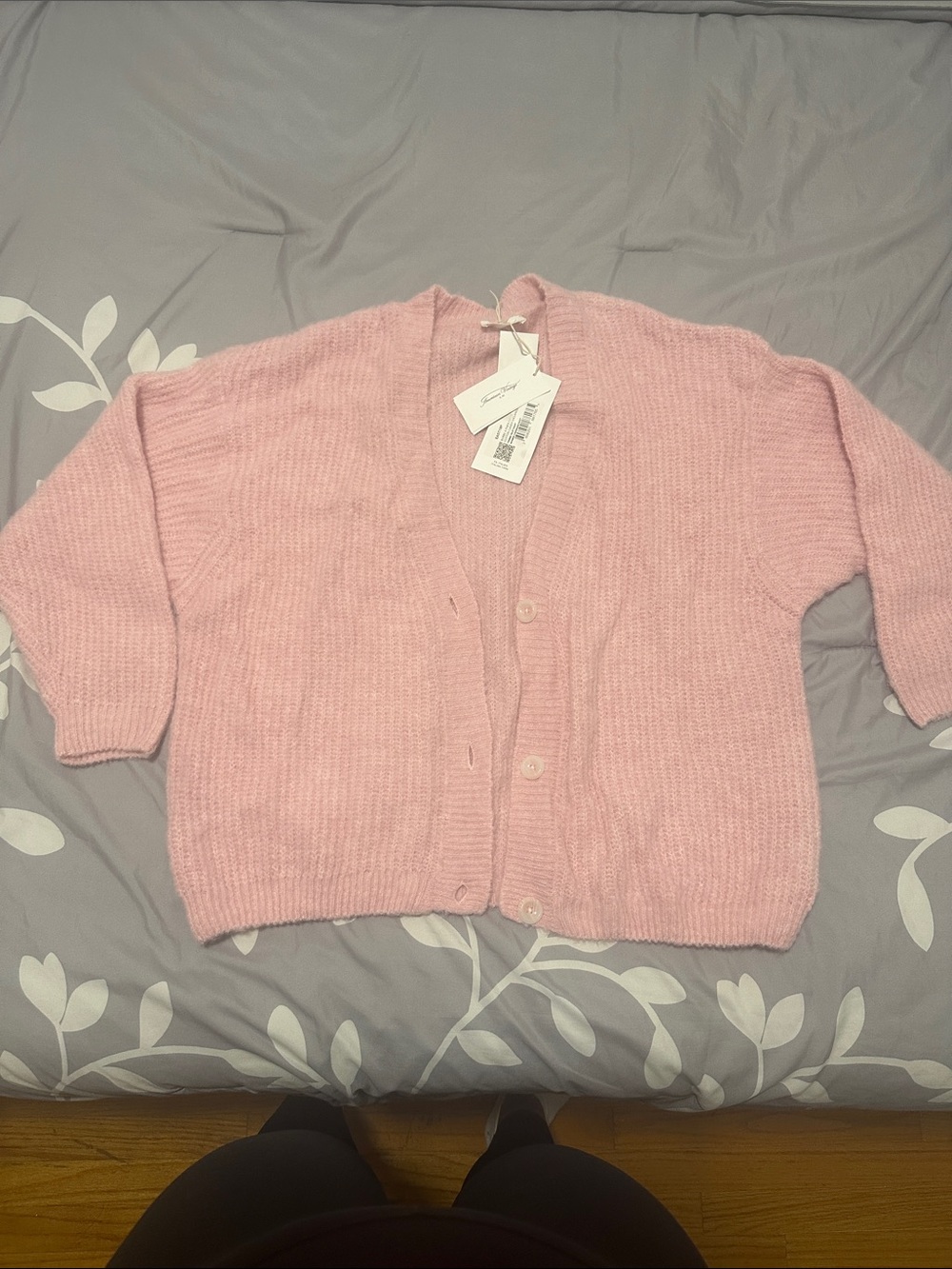 American Vintage Soft Pink Button-Up Cardigan